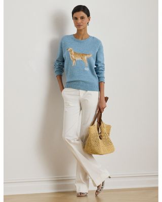 Intarsia Knit Golden Retriever Sweater