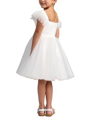  Girls' Ruffle Shoulder Tulle Dress - Little Kid, Big Kid