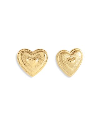 Heart Radiant Stud Earrings
