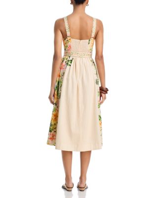 Belted Floral Midi Dress