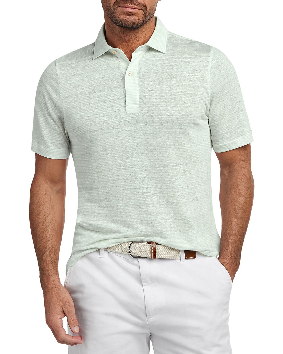 David Donahue Weekender Linen Polo Shirt