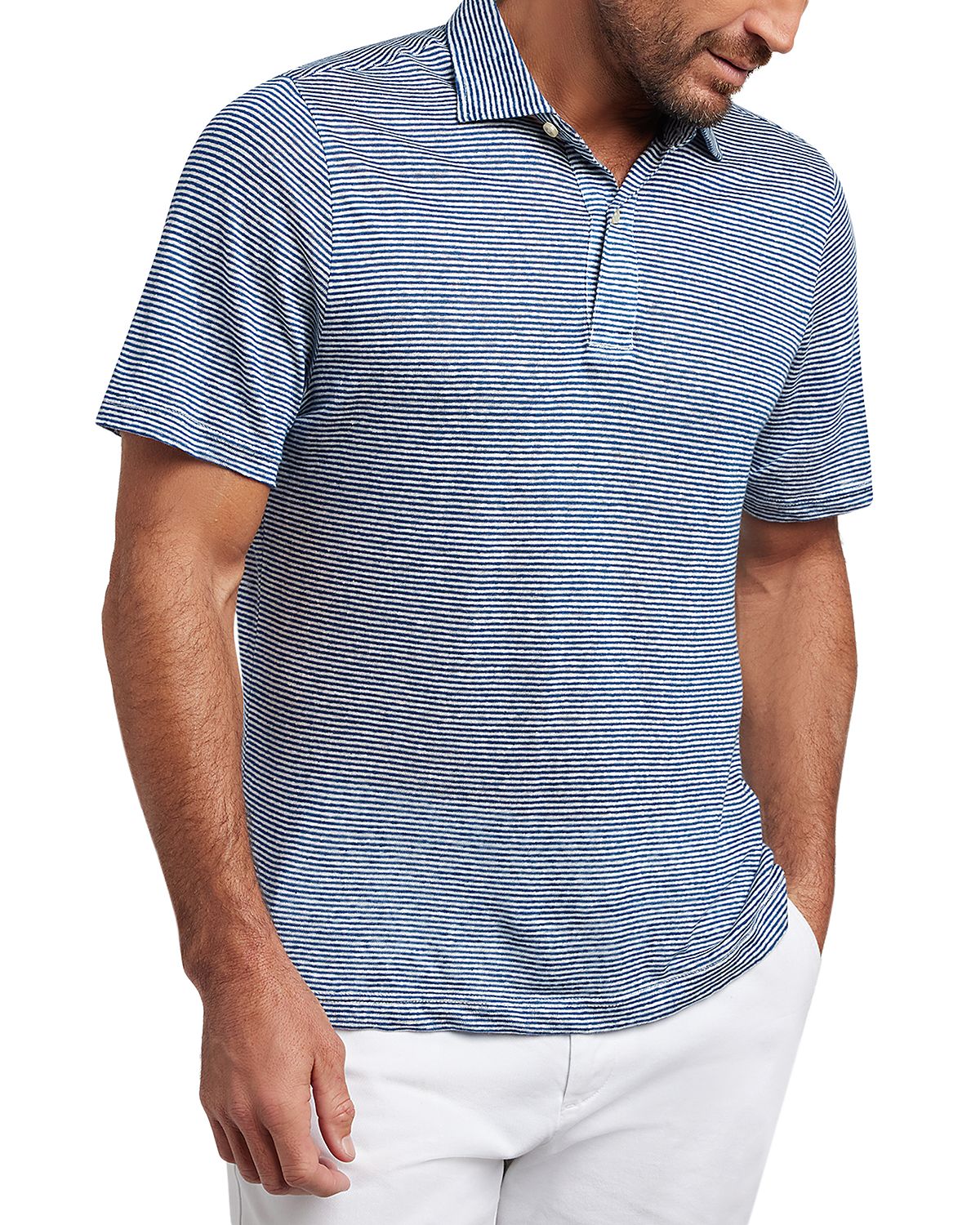David Donahue Weekender Linen Polo Shirt