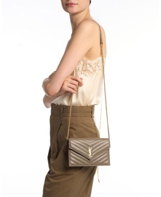 Cassandre Envelope Chain Wallet in Grain De Poudre Leather