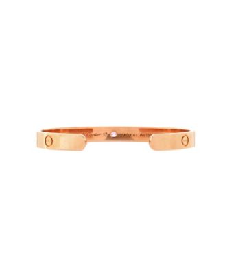 Love Cuff Bracelet 18K Rose Gold with Pink Sapphire
