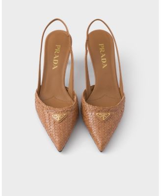  Women's Woven Leather Slingback Pumps