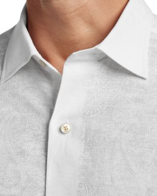 Linen Cotton Paisley Short Sleeve Shirt