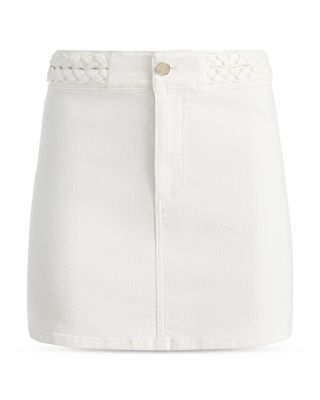 Kari Mini Jean Skirt in White Wash