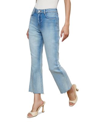 Kendra High Rise Crop Flare Jeans in Dry Ice