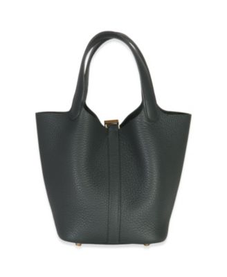 Picotin Lock Leather Handbag