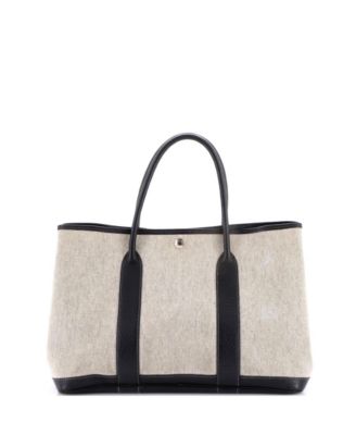 36 Garden Party Tote Toile and Leather