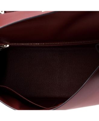 Kelly 32 Handbag Red Sombrero with Palladium Hardware