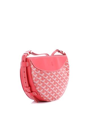 Hirondelle Shoulder Bag Coated Canvas and Leather