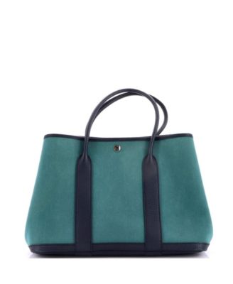 36 Garden Party Tote Toile and Leather