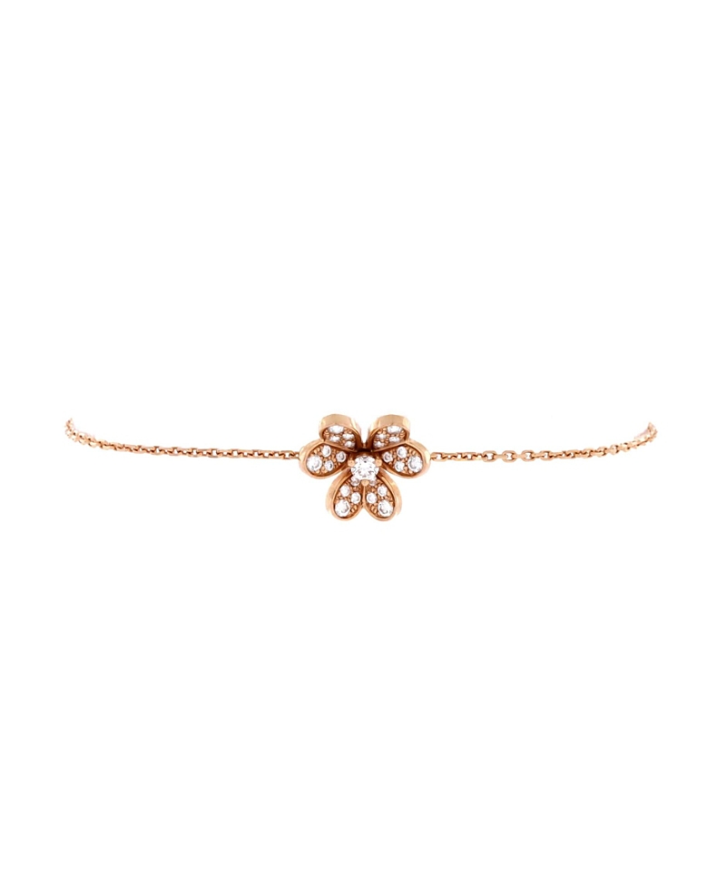 Pre-Owned Van Cleef & Arpels Mini Frivole Bracelet 18K Rose Gold with Pave Diamonds