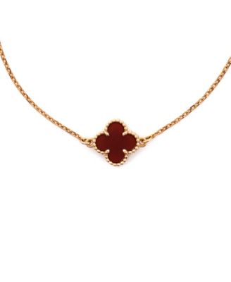 Sweet Alhambra Bracelet 18K Rose Gold and Carnelian