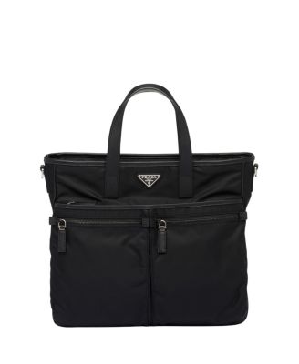 Re-Nylon and Saffiano Leather Tote Bag