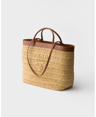 Medium Crochet and Leather Tote Bag