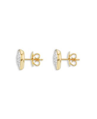 18K Yellow Gold Trisola Diamond Stud Earrings