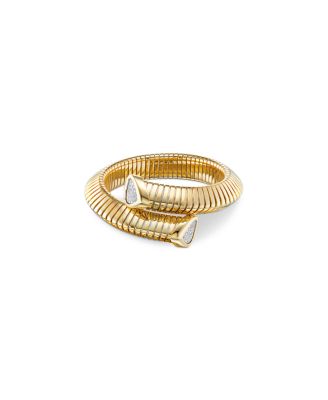 18K Yellow Gold Trisola Diamond Bangle Bracelet