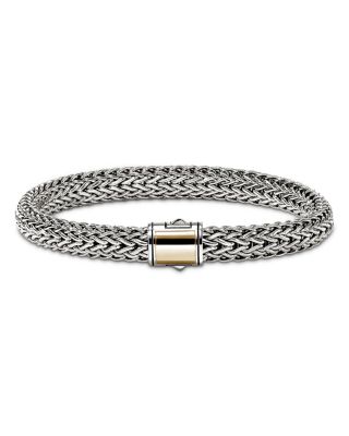 14K Yellow Gold & Sterling Silver Icon Woven Link Chain Bracelet, 7.5mm