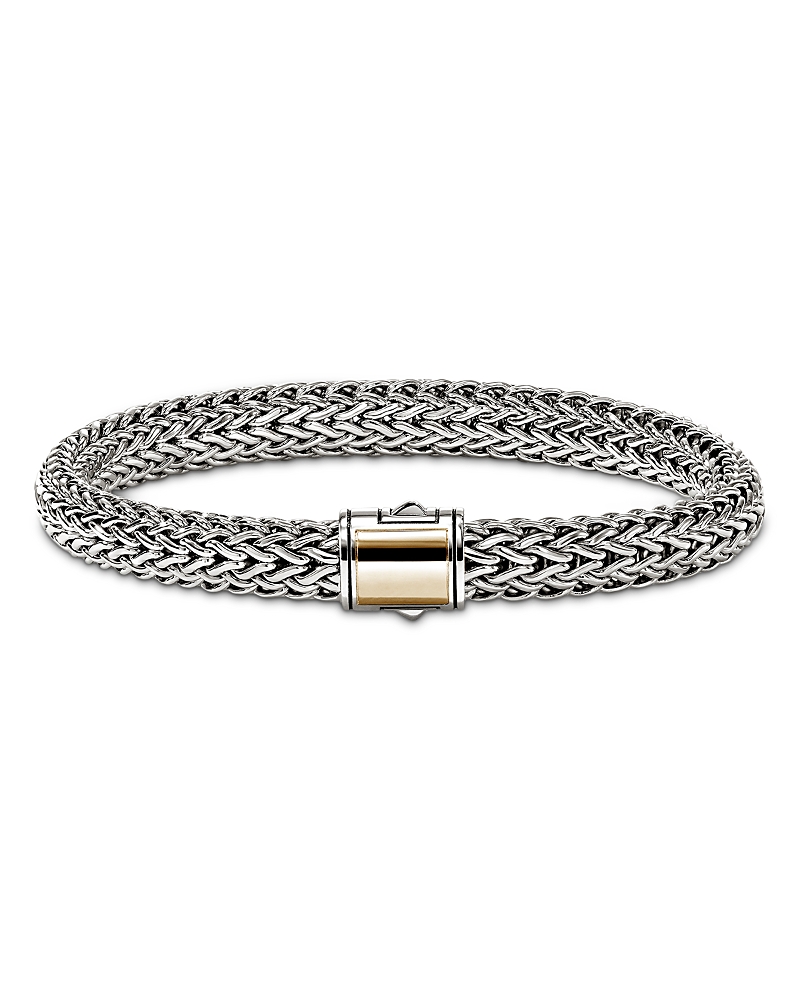 John Hardy 14K Yellow Gold & Sterling Silver Icon Woven Link Chain Bracelet, 7.5mm