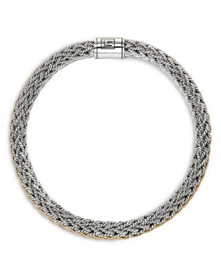 14K Bonded Gold & Sterling Silver Icon Reversible Woven Link Bracelet, 8mm