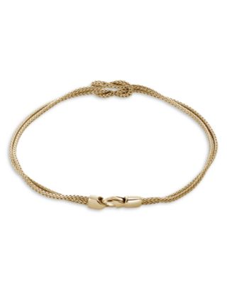 14K Yellow Gold Love Knot Woven Double Strand Bracelet