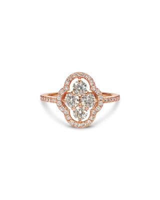 18K Rose Gold Maison Diamond Halo Cluster Statement Ring