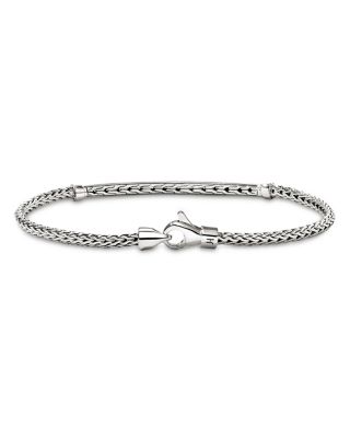 Sterling Silver Black Sapphire Pav&eacute; Bar Bracelet