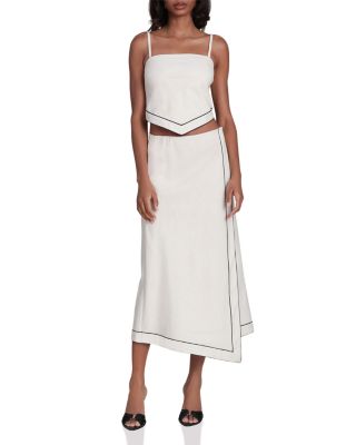 Linen Blend Scarf Top