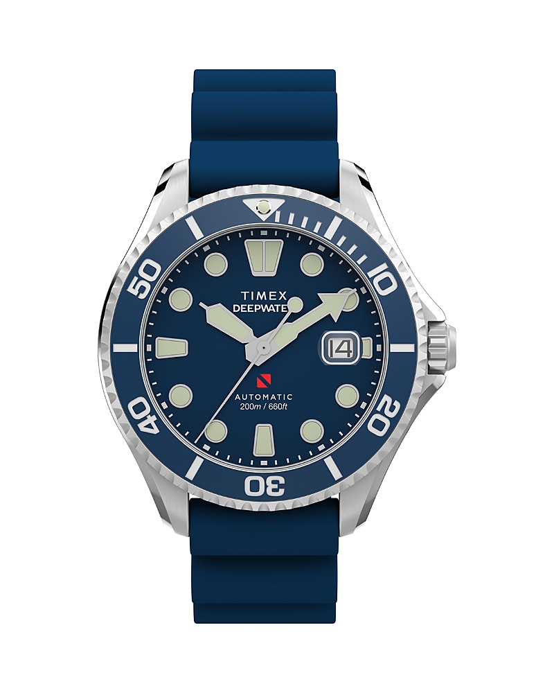 Timex Deepwater Meridian 200 Automatic Hnbr Rubber Strap Watch, 44mm