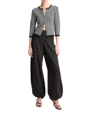 Gingham Three Quarter Sleeve Cardigan