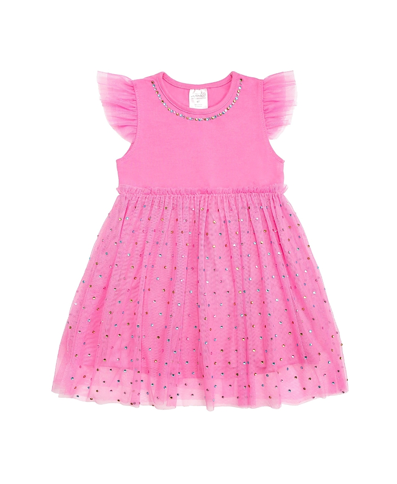 Sweet Wink Girls' Raspberry Rhinestone Short Sleeve Tutu Dress - Baby, Little Kid