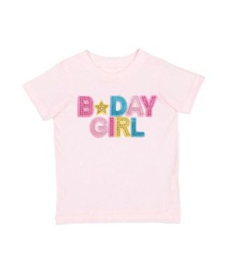 Girls' Birthday Girl Rhinestone Patch Short Sleeve T-Shirt - Big Kid