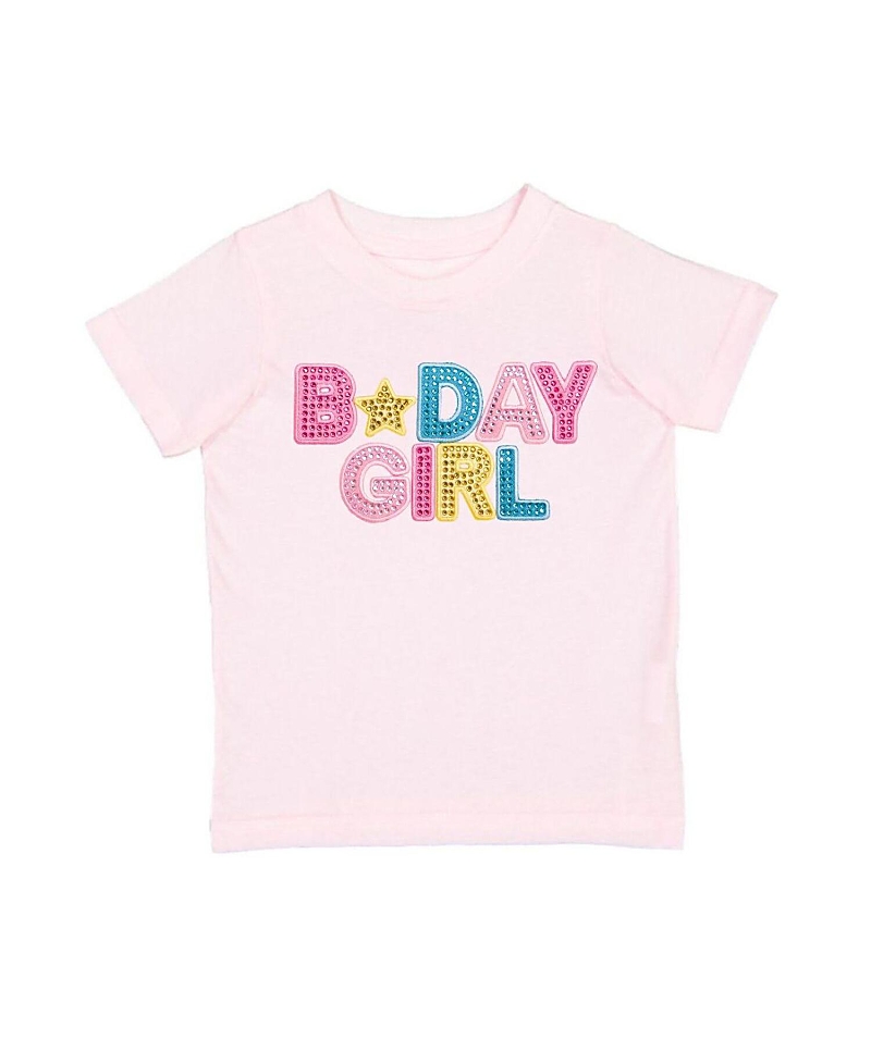 Sweet Wink Birthday Rhinestone Patch Short Sleeve T-Shirt - Big Kid
