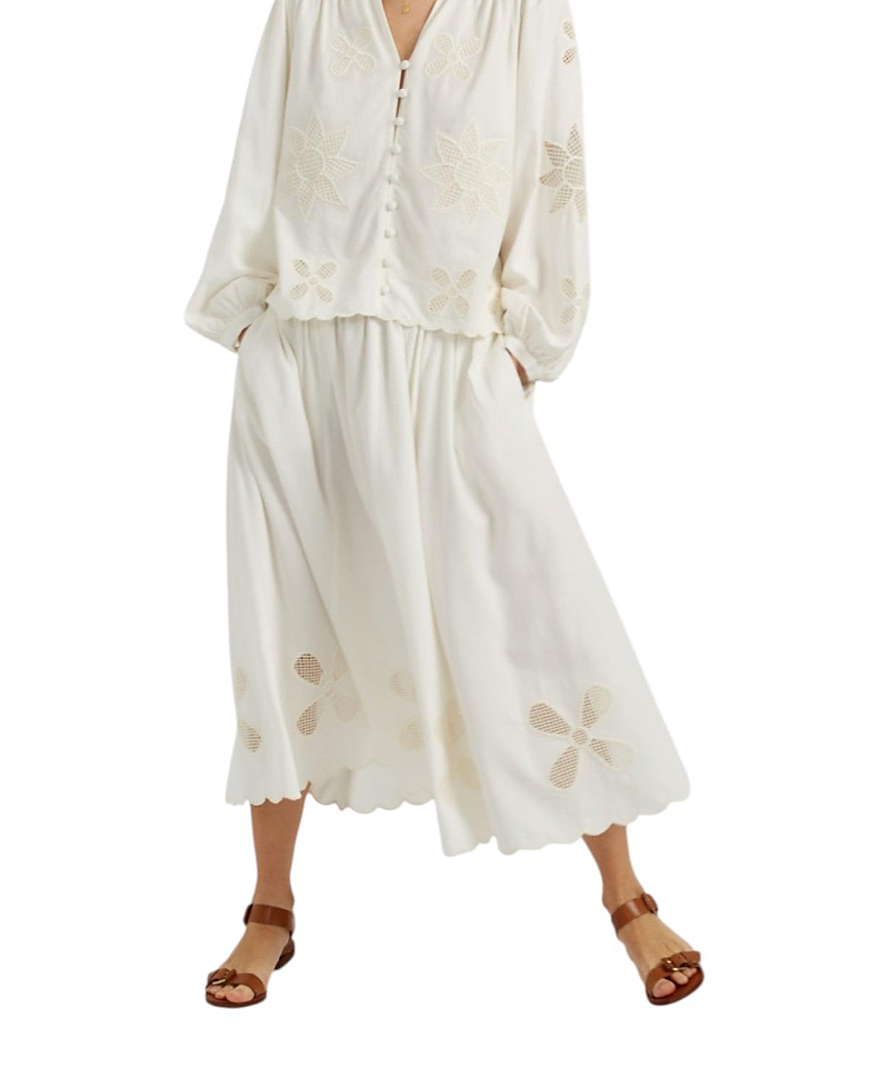 Chinti & Parker Women's Linen-Blend Broderie Skirt