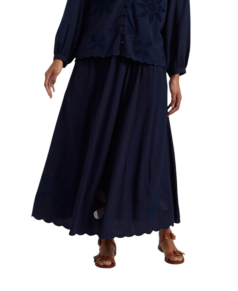 Chinti & Parker Women's Linen-Blend Broderie Skirt