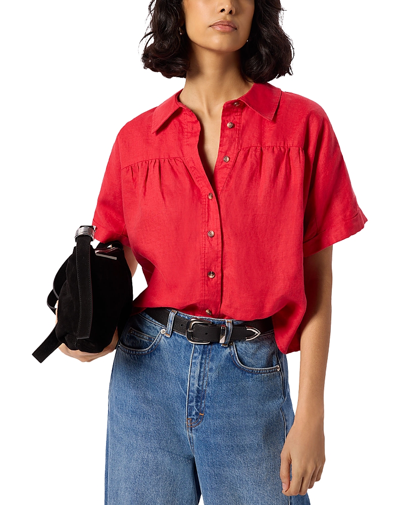 Whistles Gathered Linen Shirt