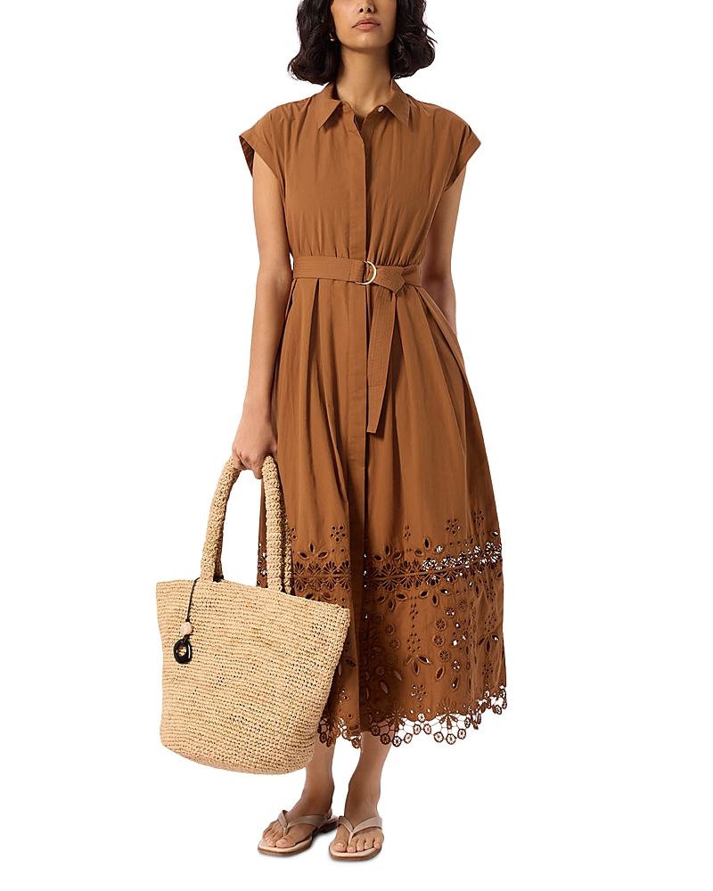 Whistles Cotton Broderie Shirt Dress