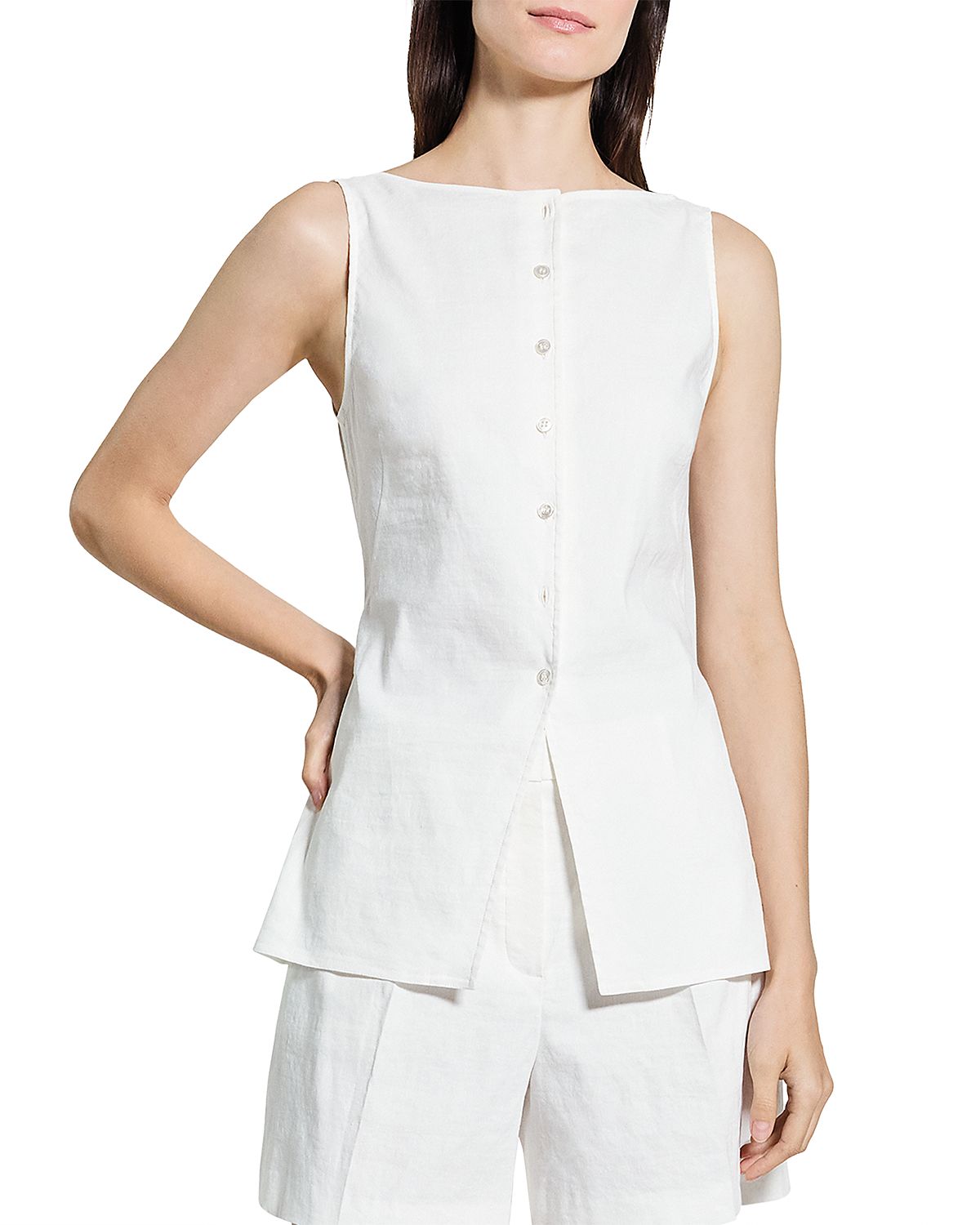 Theory Boat Neck Sleeveless Top