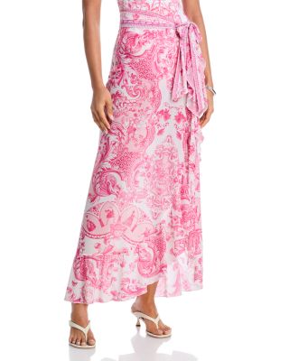 Tie Waist Frill Edge Long Sarong Swim Cover-Up