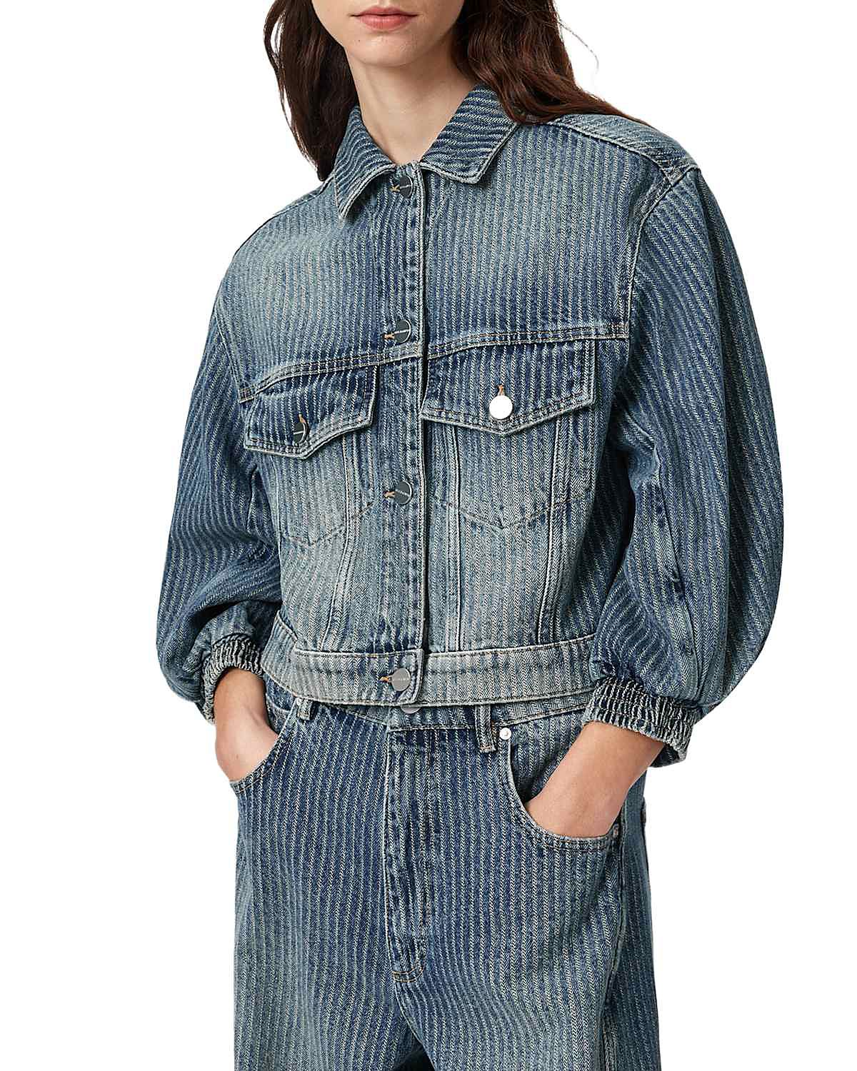 Allsaints Luca Stripe Jean Jacket