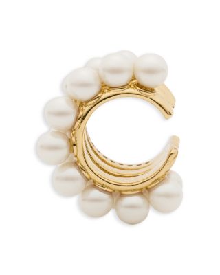 Girlie Pearlie Pav&eacute; & Imitation Pearl Ear Cuff
