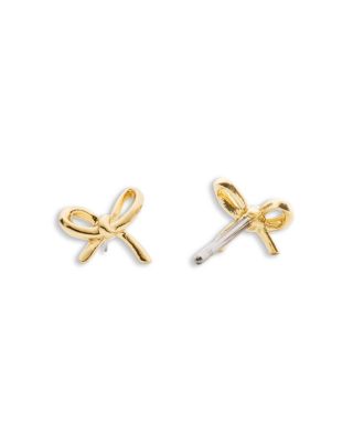 Girlie Pearlie Mini Bow Stud Earrings
