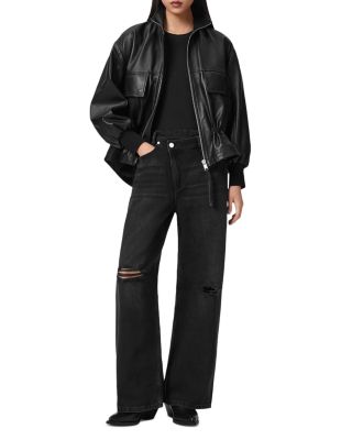 Aki Mid Rise Crossover Jeans in Destroy Black