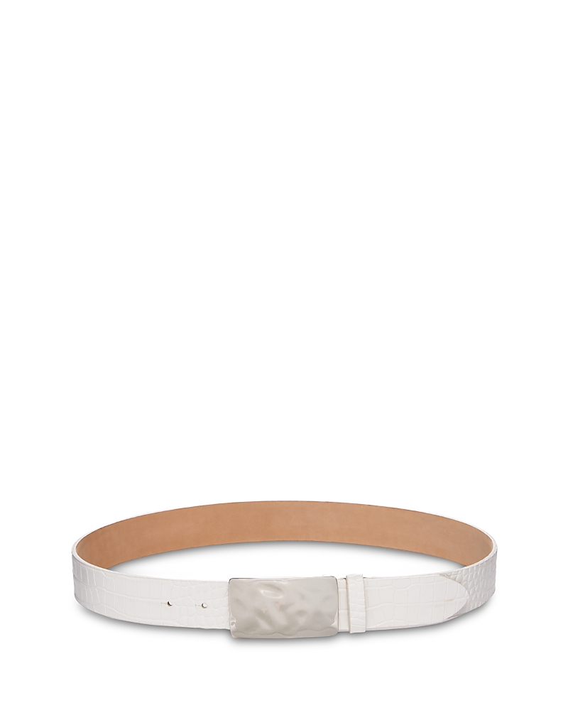 L'Agence Women's Chara Croc Embossed Leather Belt