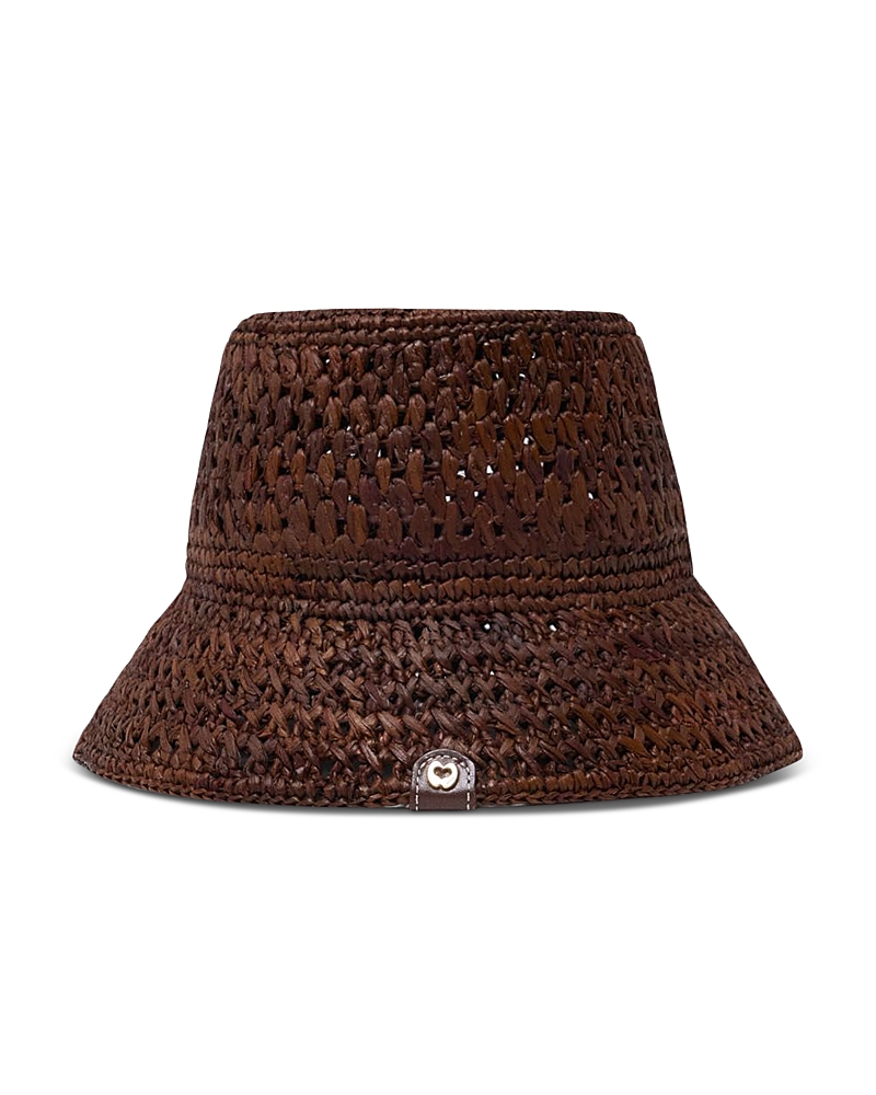 Maje Crochet Raffia Bucket Hat