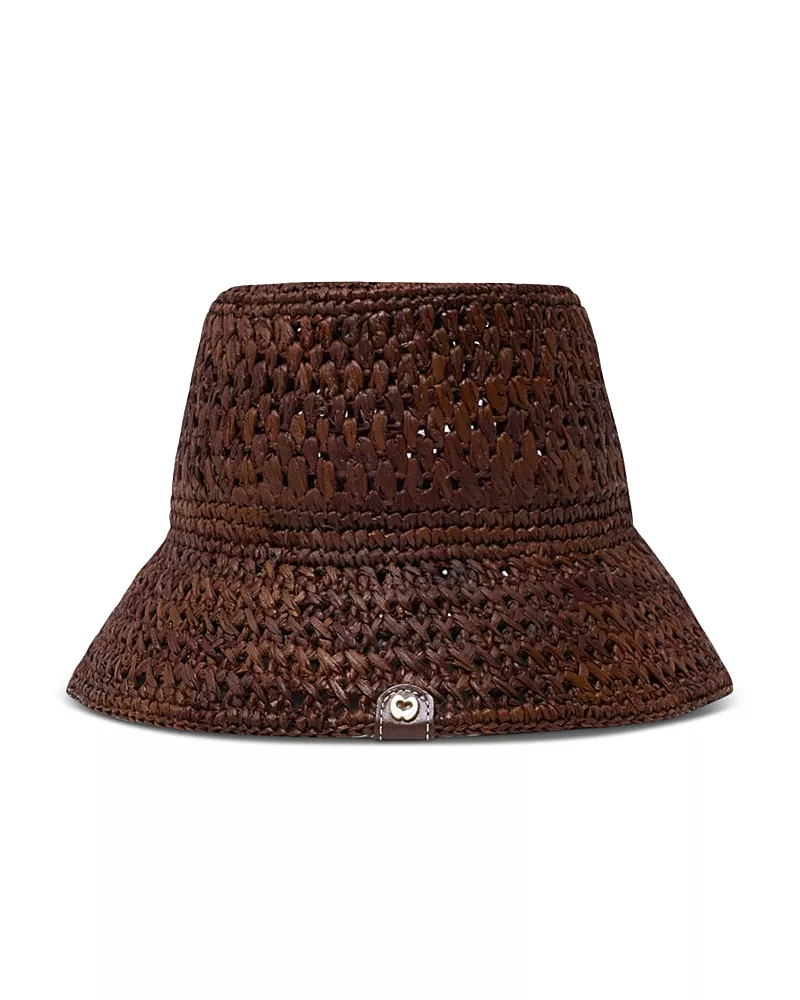 Maje Crochet Raffia Bucket Hat