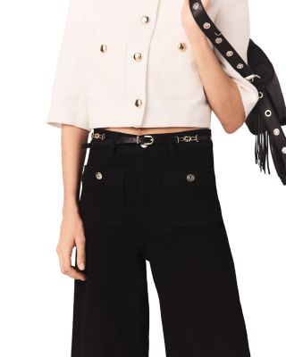 Women's Croc Embossed Leather Belt