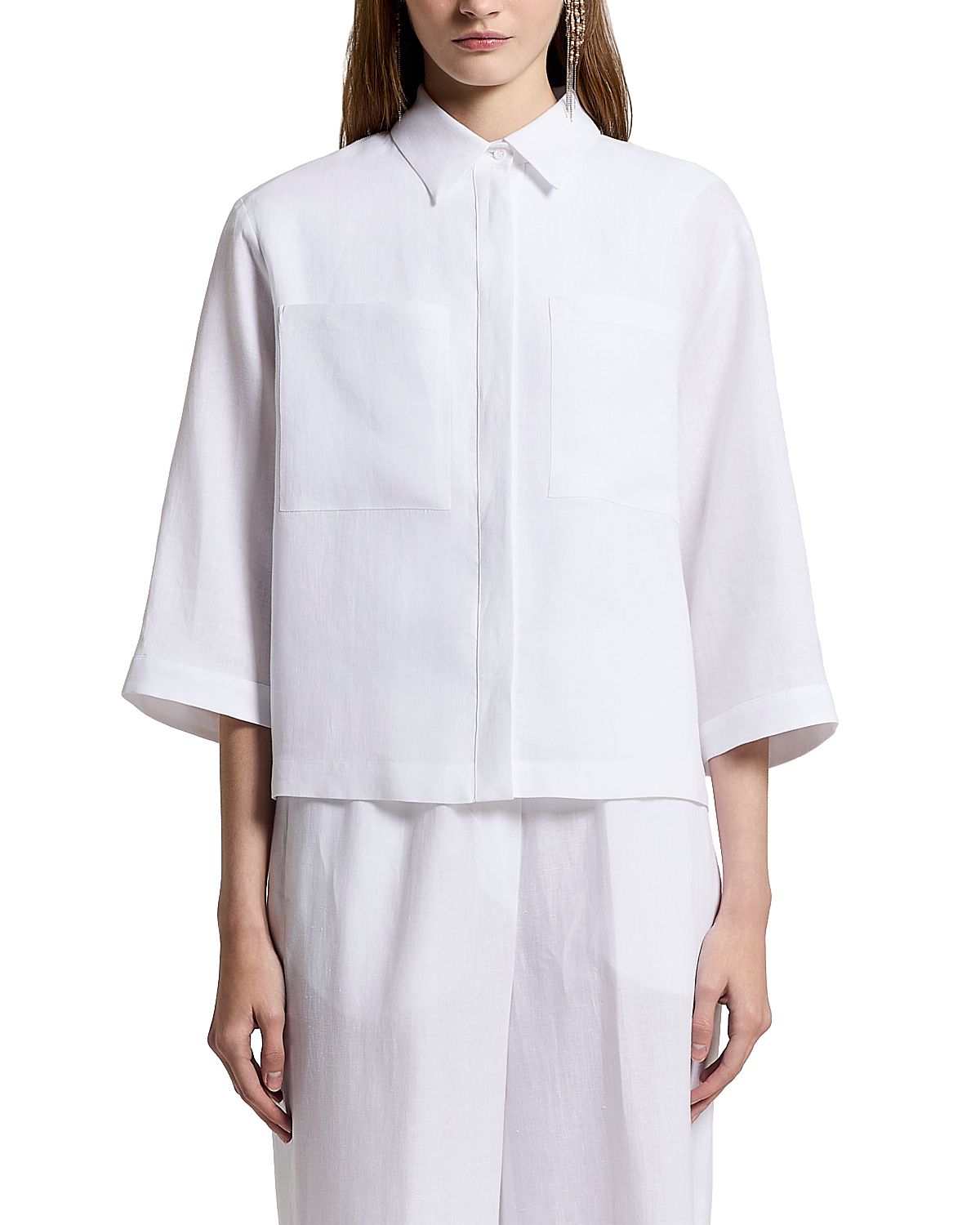 Peserico Boxy Leaf Collar Shirt